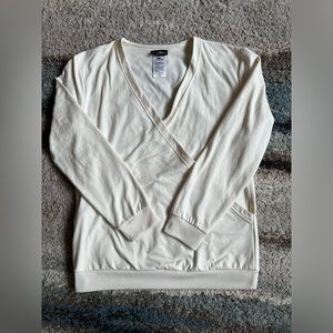 Ivory crossover athletic sweatshirt